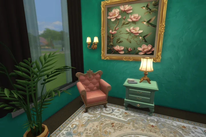 Royal reading corner, salamon pink and blue