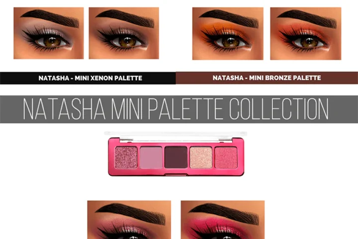 Fifthscreations - Nathasha Mini Palette Collection Kit - Sims 4 Eyeshadow CC