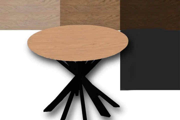 A small, round side table