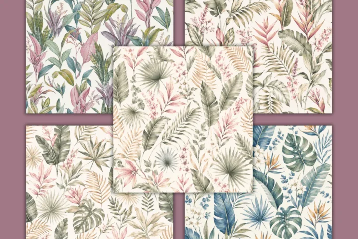 Soft Botanical and Tropical-Inspired Wallpaper Collection