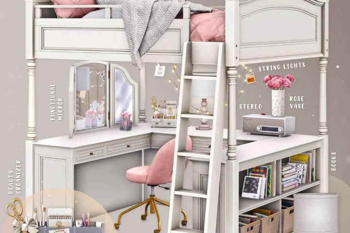 Сет мебели и декора в спальню - Stylish Bunk Bed