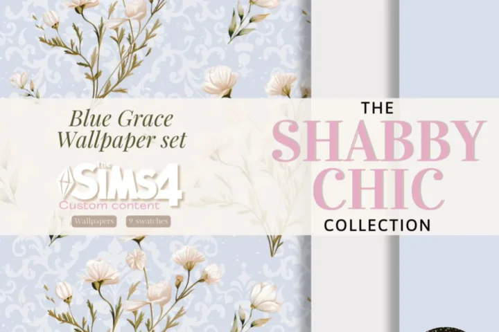 Sims4Luxury - Shabby Chic - Blue Grace - Wallpapers