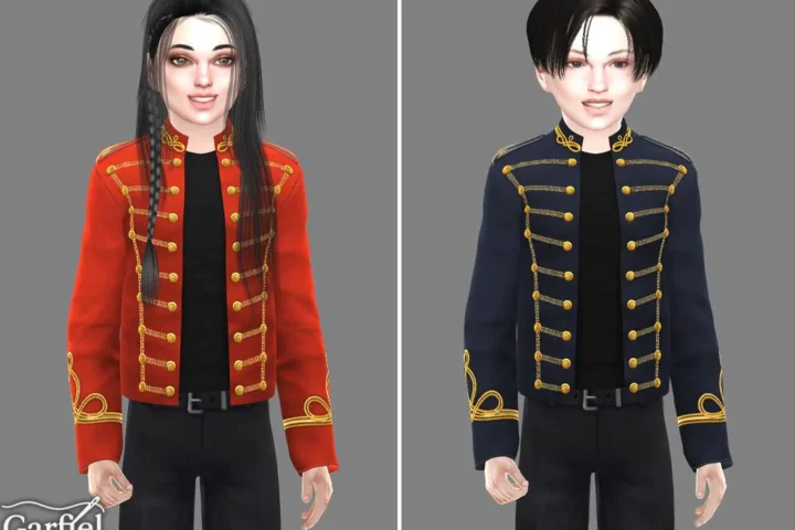 Child - Stage style military jacket with ornate gold trim