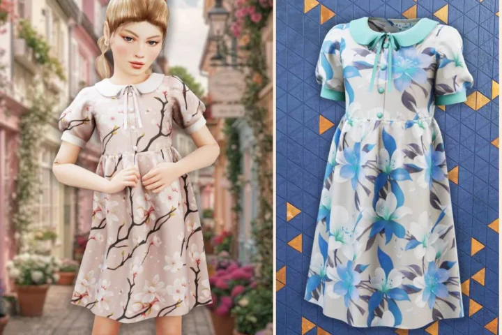 Child - Floral collar dress