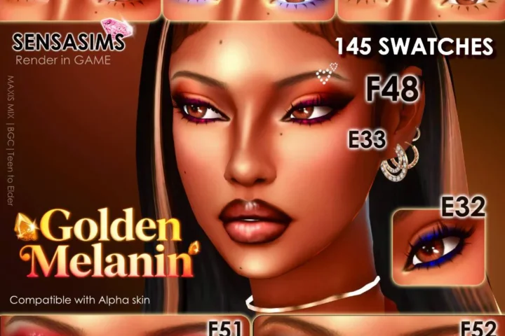 Golden Melanin Highlighter HL4 (Face Paint & Left Mole)