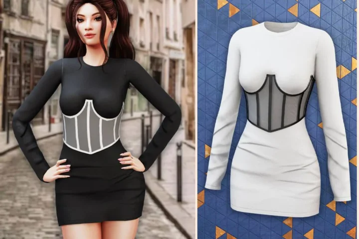 Corset detail mini dress