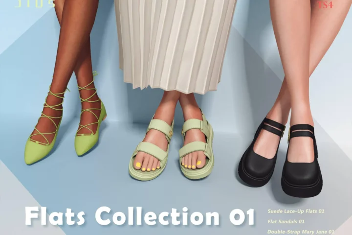 Коллекция женской обуви "Flats Collection 01.2" для Симс 4