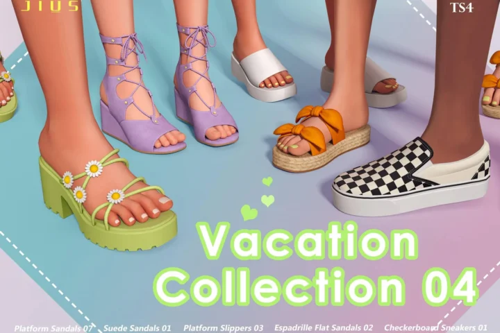 Коллекция женской обуви "Vacation Collection 04" для Симс 4