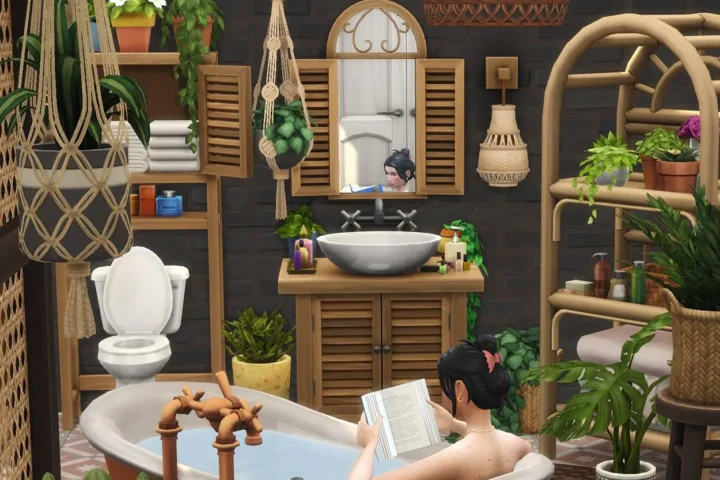 Ванная комната "Boho-Bath Botanical Retreat" для Симс 4
