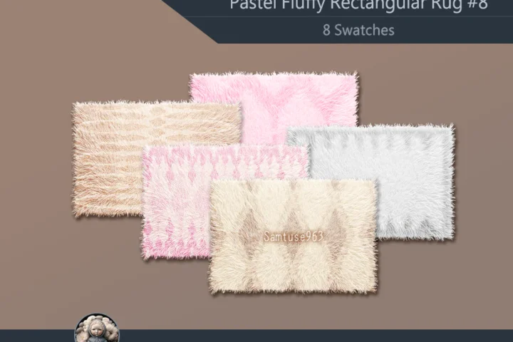 Pastel Fluffy Rectangular Dance Rug #8 Samtuse963