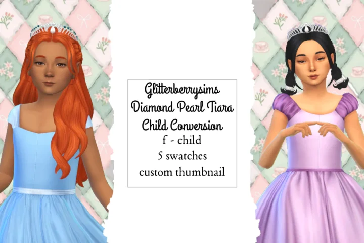 Glitterberrysims Diamond Pearl Tiara Child Conversion