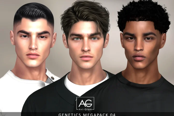 Avi-Glam Shane Skin, Diego Skin, Taye Skin, Attraction Eyes & Urbane Eyes (Gift) - Part of Avi-Glam Genetics Megapack 04