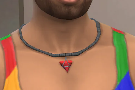 (BASE GAME COMPATIBLE) Black and Red Shell necklace