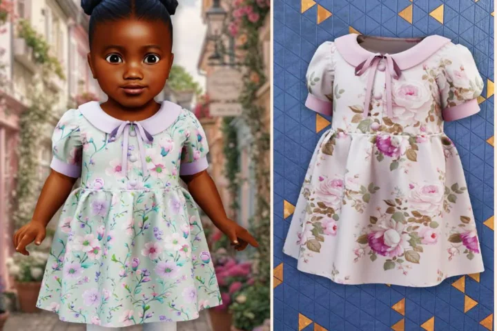 Infant - Floral collar dress