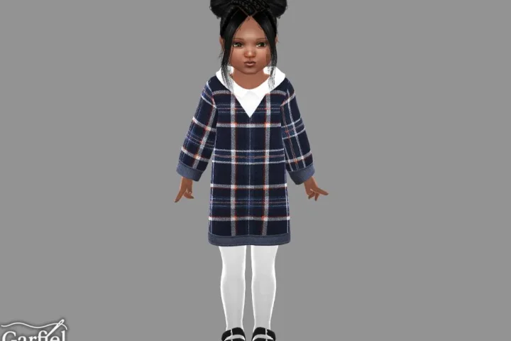 Toddler - Plaid collared dress with cozy classic charm