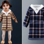 Toddler - Plaid collared dress with cozy classic charm