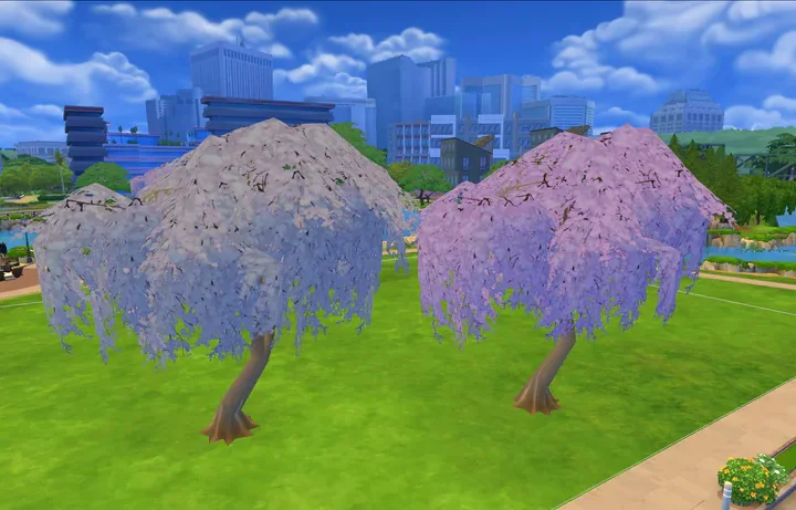 (BASE GAME COMPATIBLE) Pinker Weeping Cherry Tree Recolour