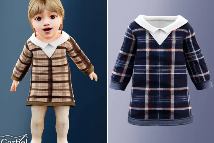 Infant - Plaid collared dress with gentle everyday charm