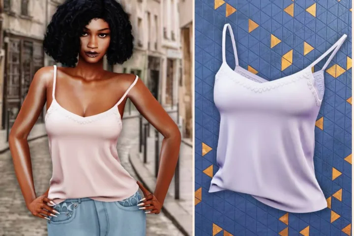 Lace trim cami top