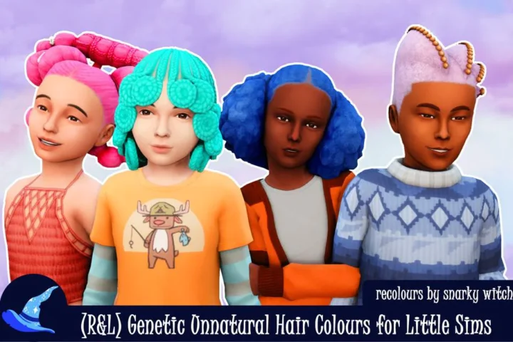 (R&L) Genetic Unnatural Hair Colours for Little Sims