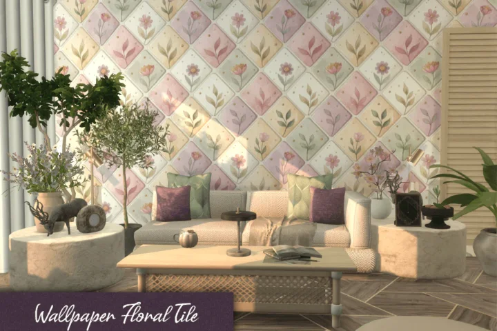 Wallpaper Floral Tile