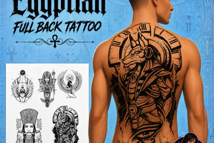 Egyptian full back tattoo - SoulMica