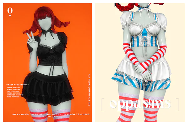 OPPASIMS - fast food hottie costume