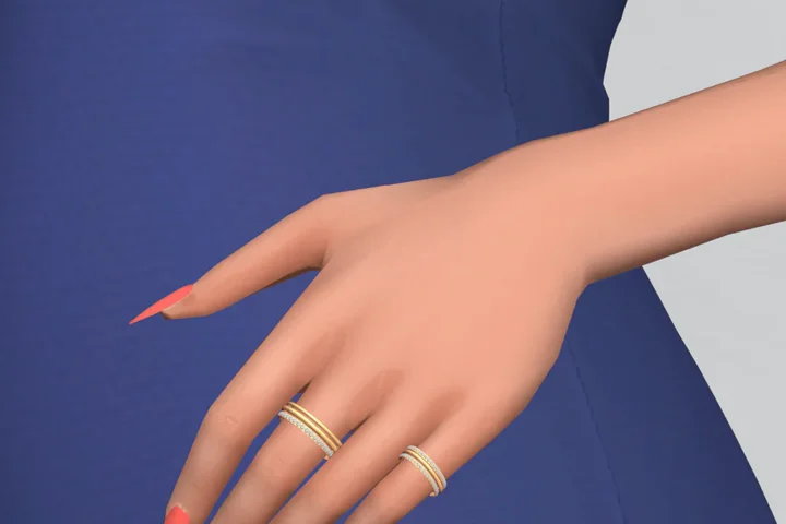 Round Radiant Diamond Ring Stack