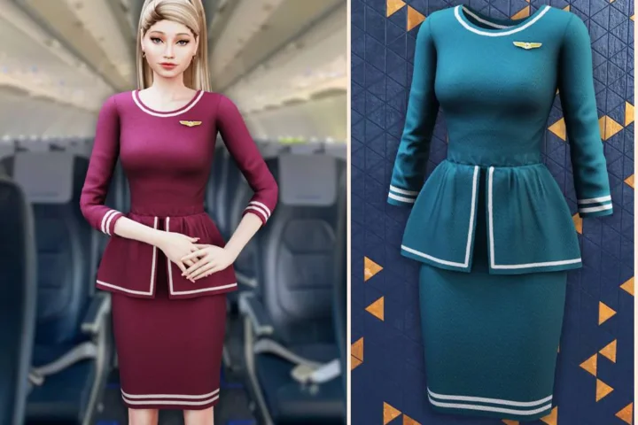 Classic flight attendant uniform