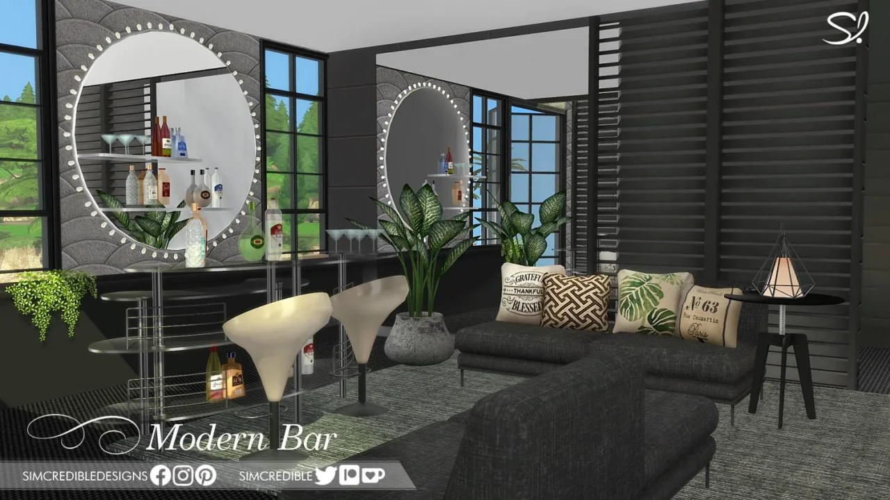 Modern Bar Wall Lamp decor Mirror - Round