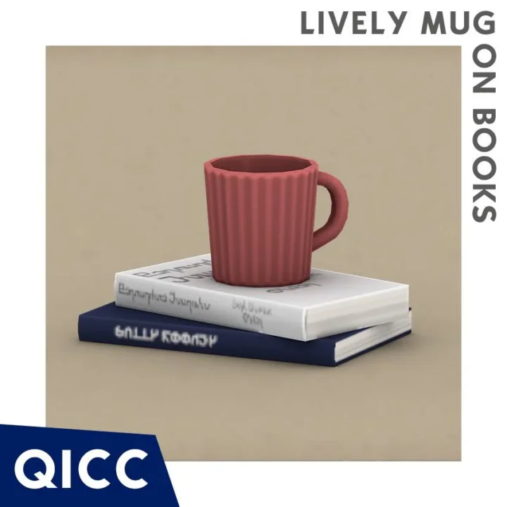 QICC - Lively Mug on a Pair of Books