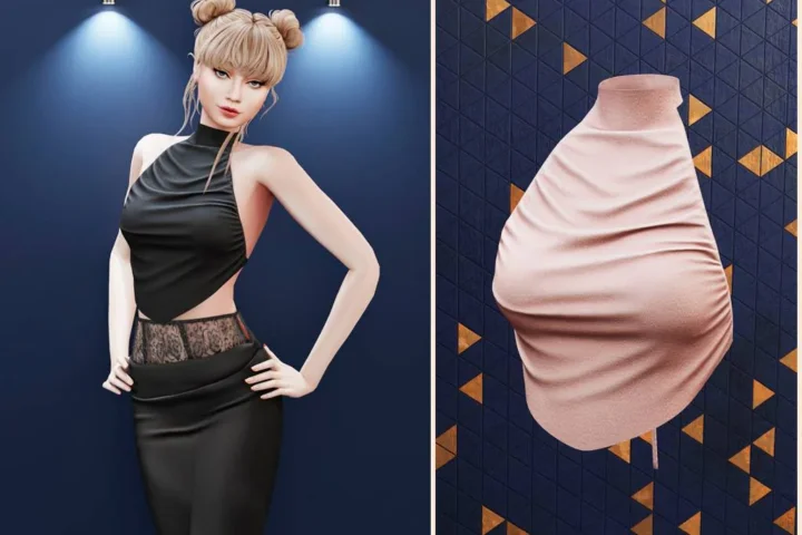 Asymmetric halter top