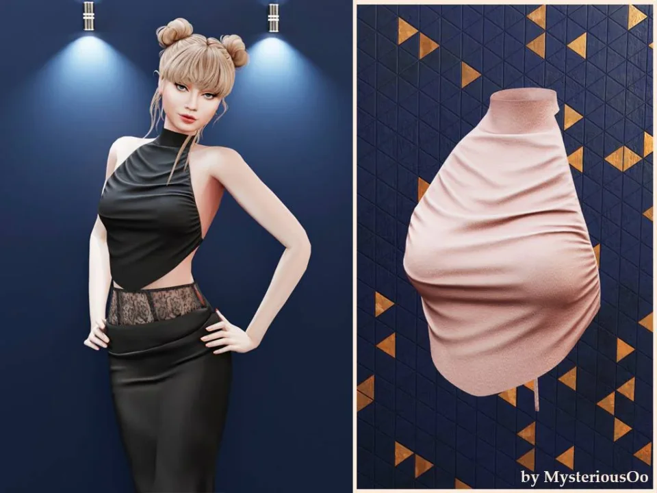 Asymmetric halter top