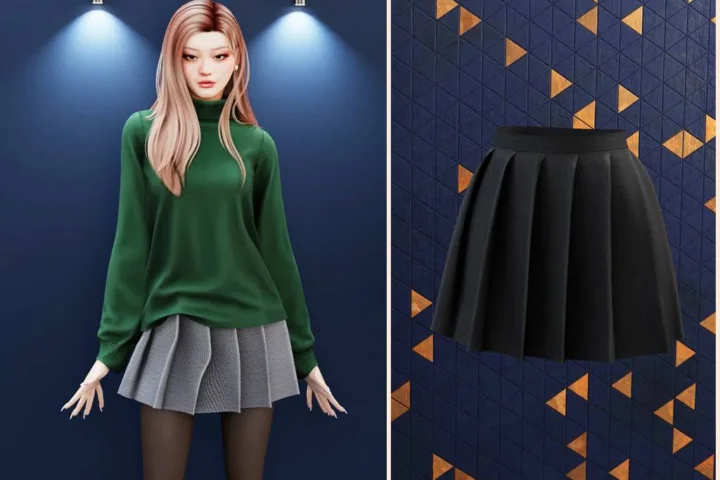 Classic pleated mini skirt