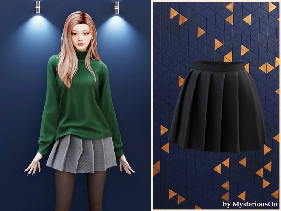 Classic pleated mini skirt