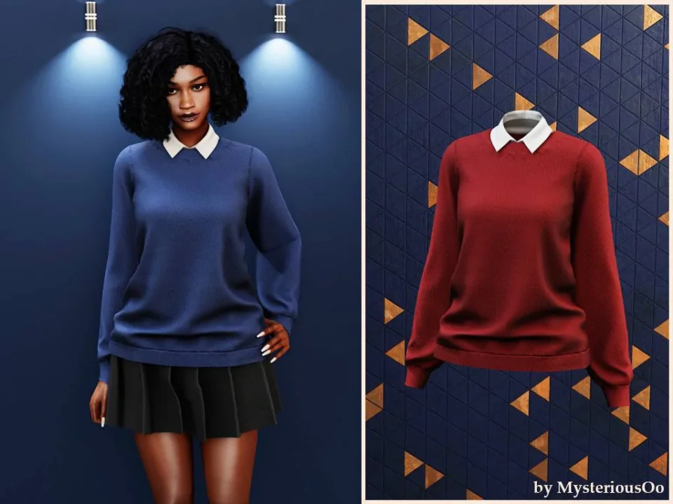Collared knit sweater