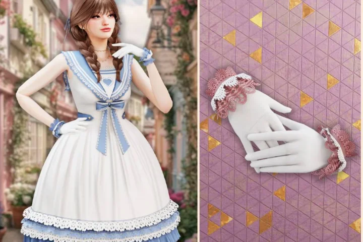Cute lace tea gloves
