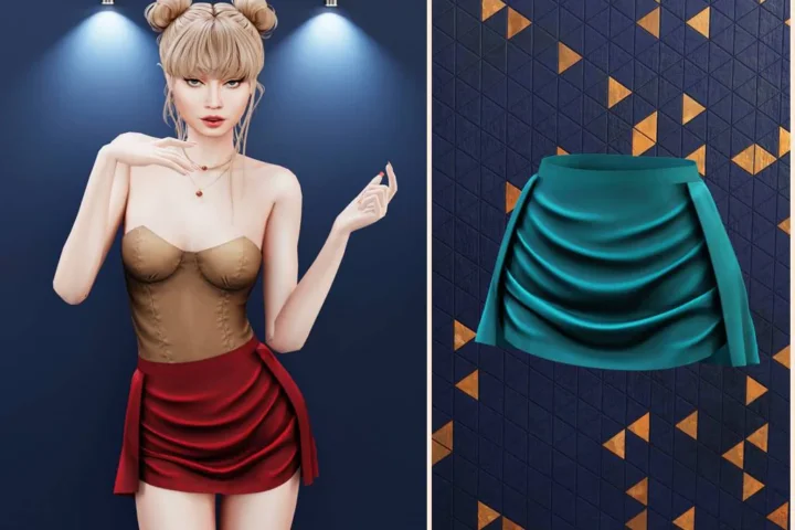 Draped mini skirt