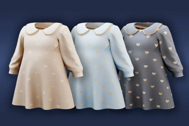 Infant - Dress with golden hearts