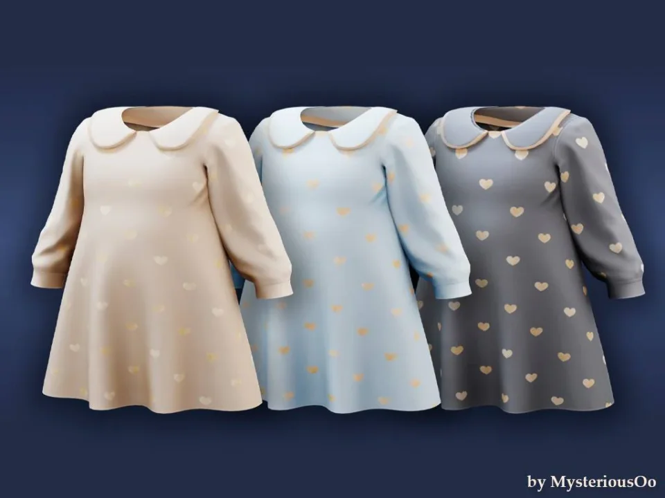 Infant - Dress with golden hearts
