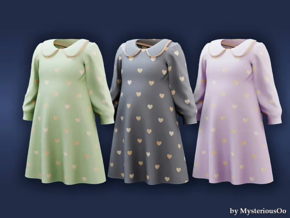 Toddler - Dress with golden hearts