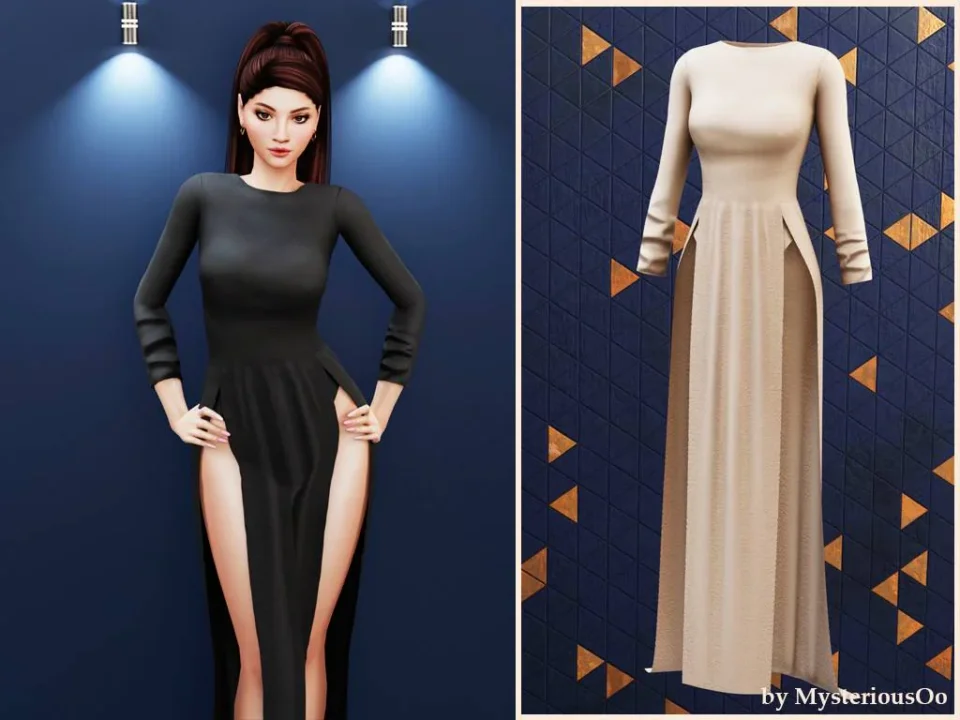 Elegant high slit maxi dress