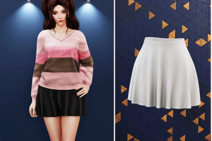 Everyday flare knit skirt