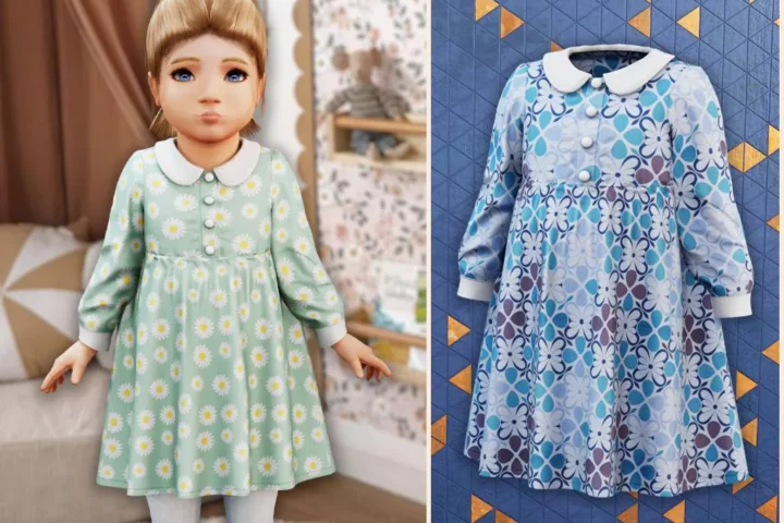 Toddler - Floral classic collar dress
