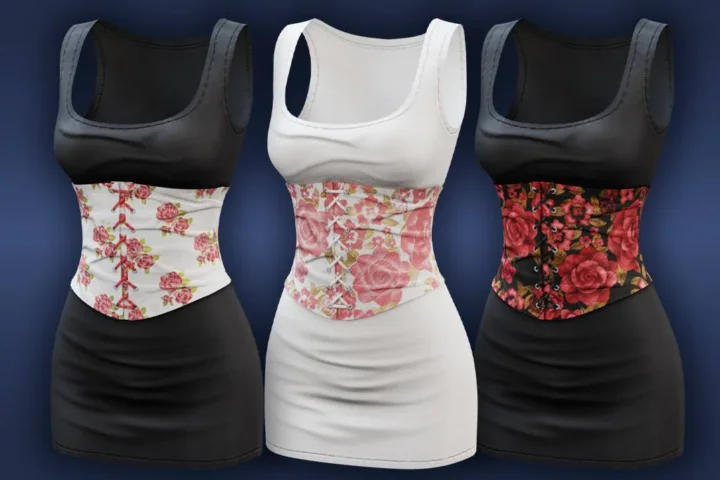 Floral corset mini dress
