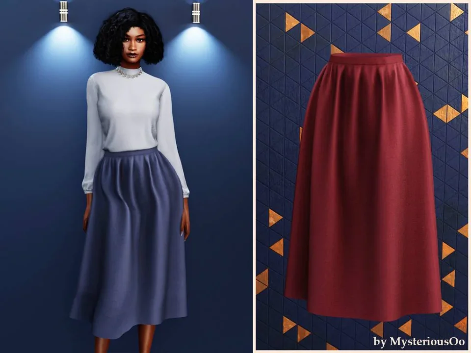 Flowy midi A-line skirt