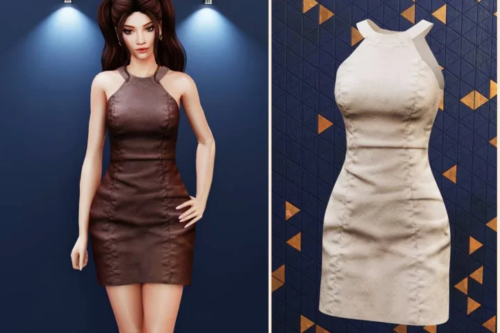 Halter sculpt mini dress
