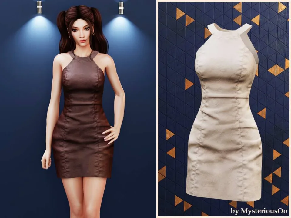 Halter sculpt mini dress