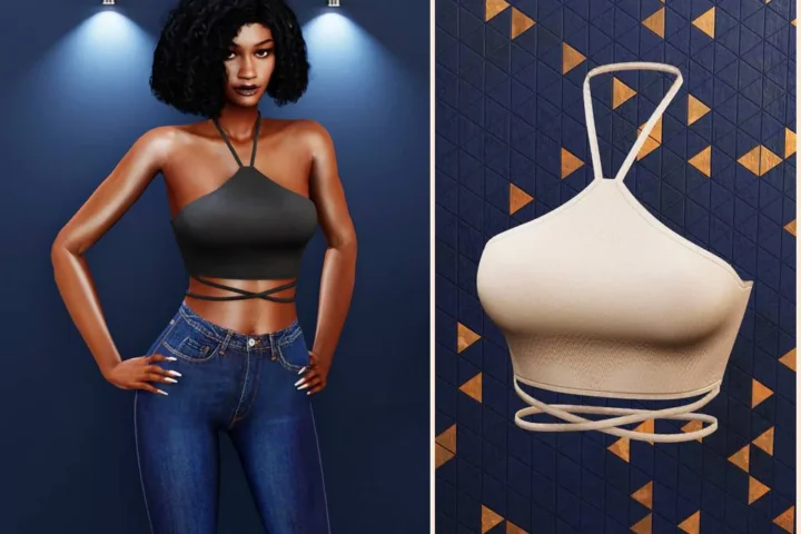 Halter wrap crop top