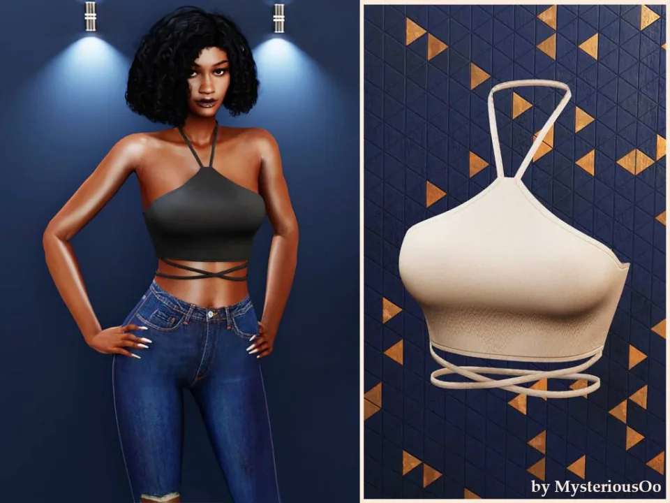 Halter wrap crop top